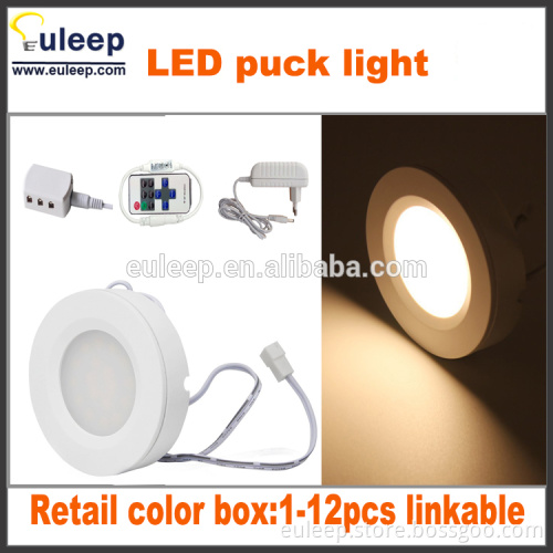 2W 3W 4W led puck light,led cabinet light, led under cabinet light, install by magnetic